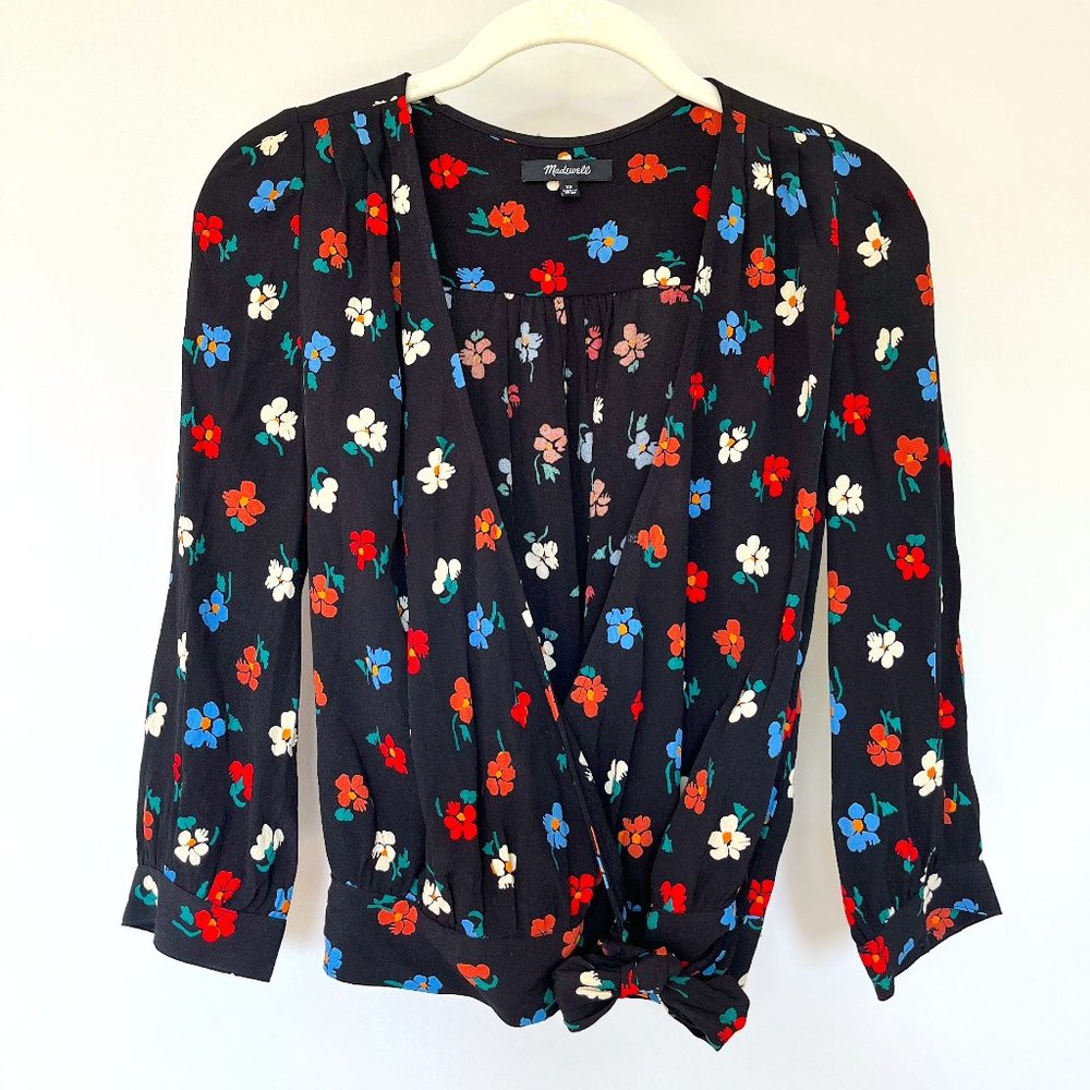 Madewell Wrap Top in Pressed Flowers (XS)